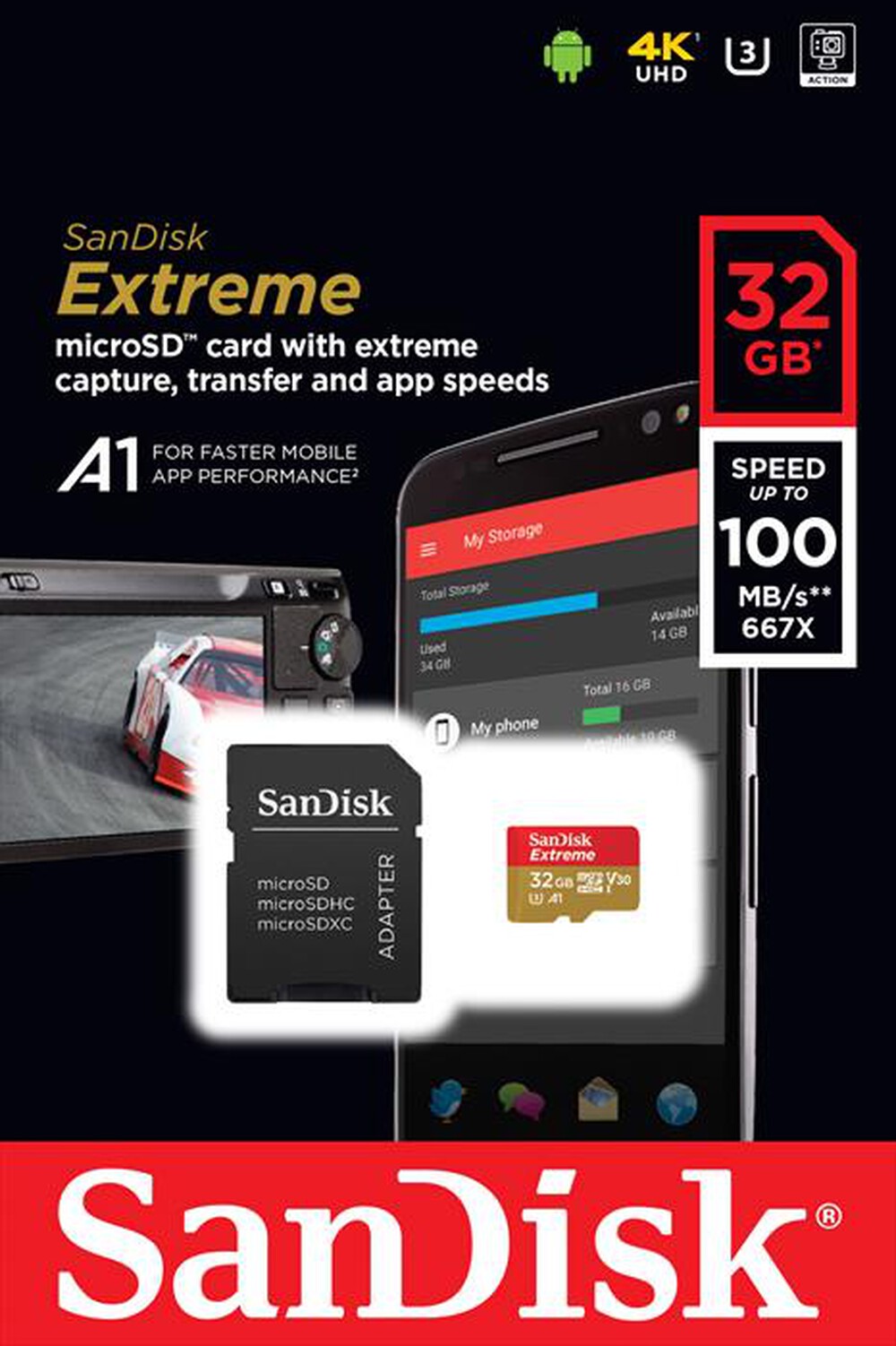 "SANDISK - MICROSDHC EXTREME 32GB A1 FINO A 100MB/S - "