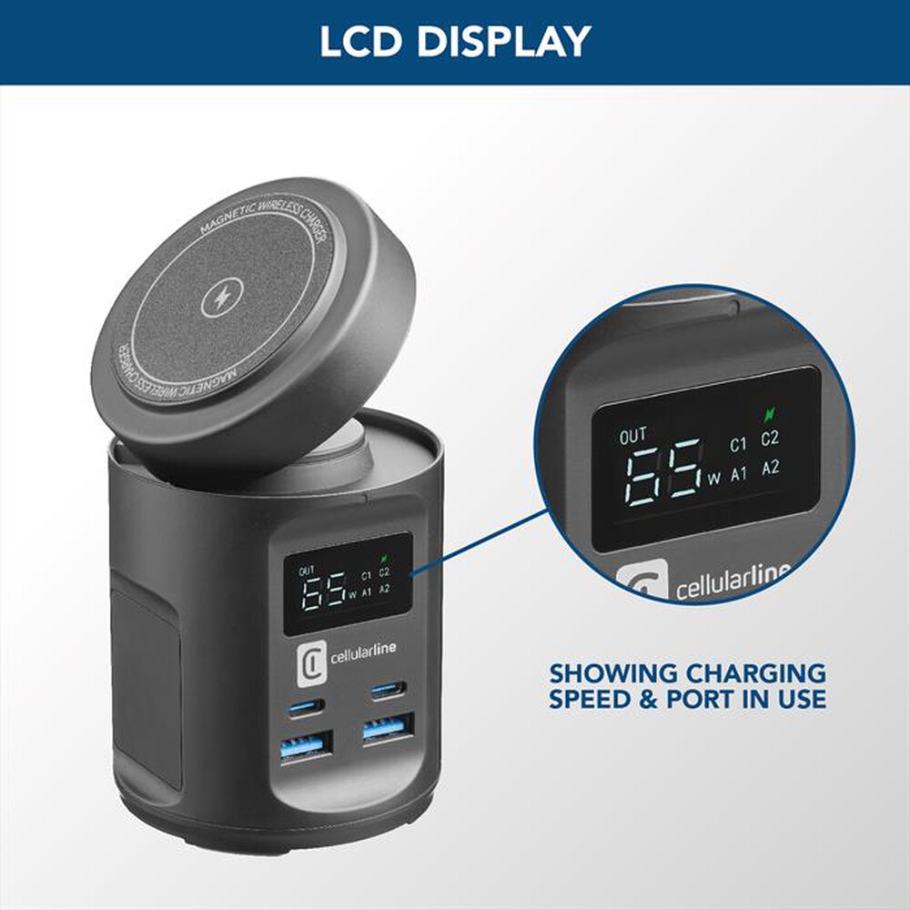 Immagine del prodotto CELLULARLINE - Caricatore da rete MAGSFHUBWIR4PD65WK-Nero