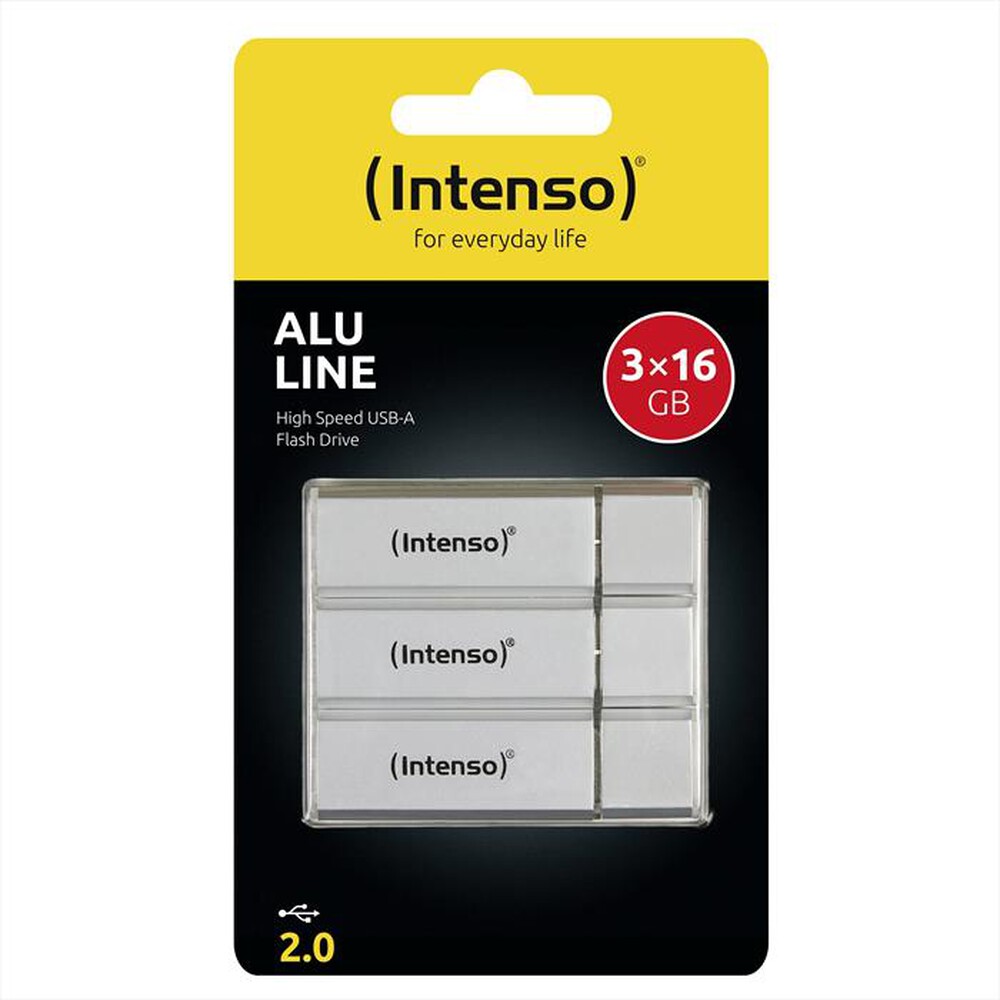 "INTENSO - USB DRIVE 2.0 ALU LINE 3X16 GB-ARGENTO"