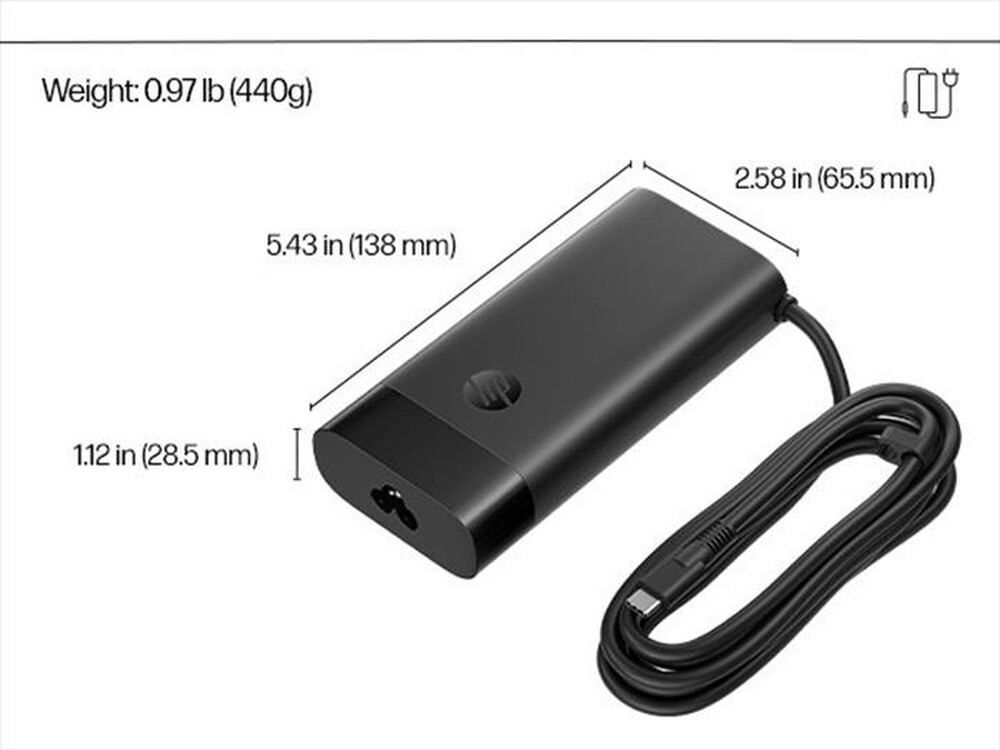 Immagine del prodotto HP - Caricabatterie per notebook USB-C HP 140W-Nero