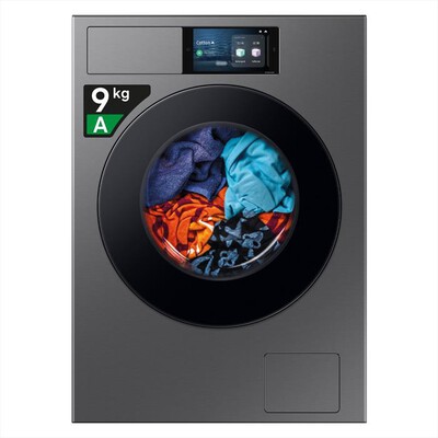 SAMSUNG - Lavatrice WF90F09C4SU3 9KG Classe A-Dark Silver Steel - obl&ograve; Nero