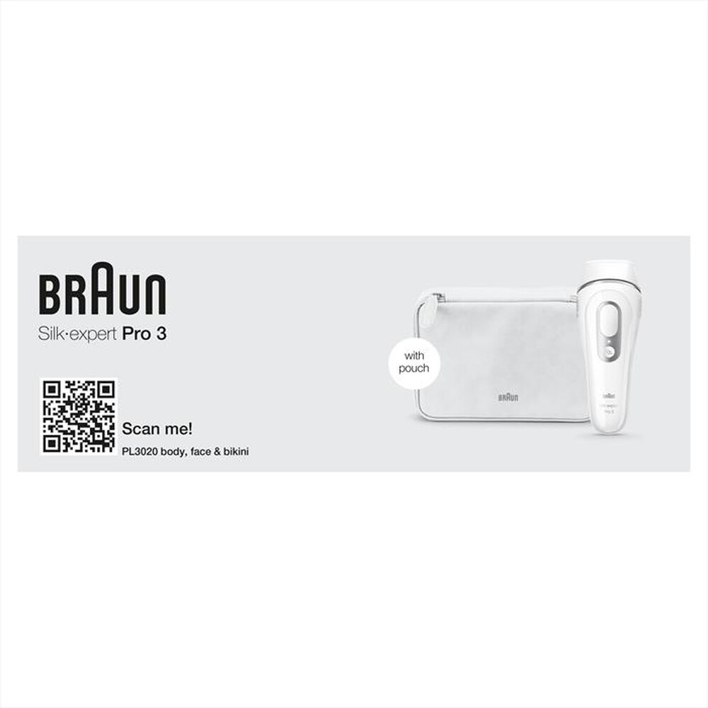 "BRAUN - Epilatore LUCE PULSATA PL3020-BIANCO/GRIGIO"