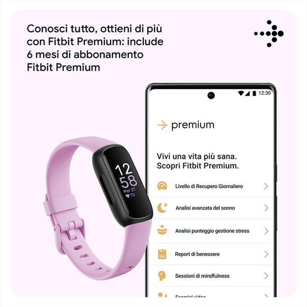 "FITBIT - INSPIRE 3 - FB424BKLV-nero/ lilla tenue"