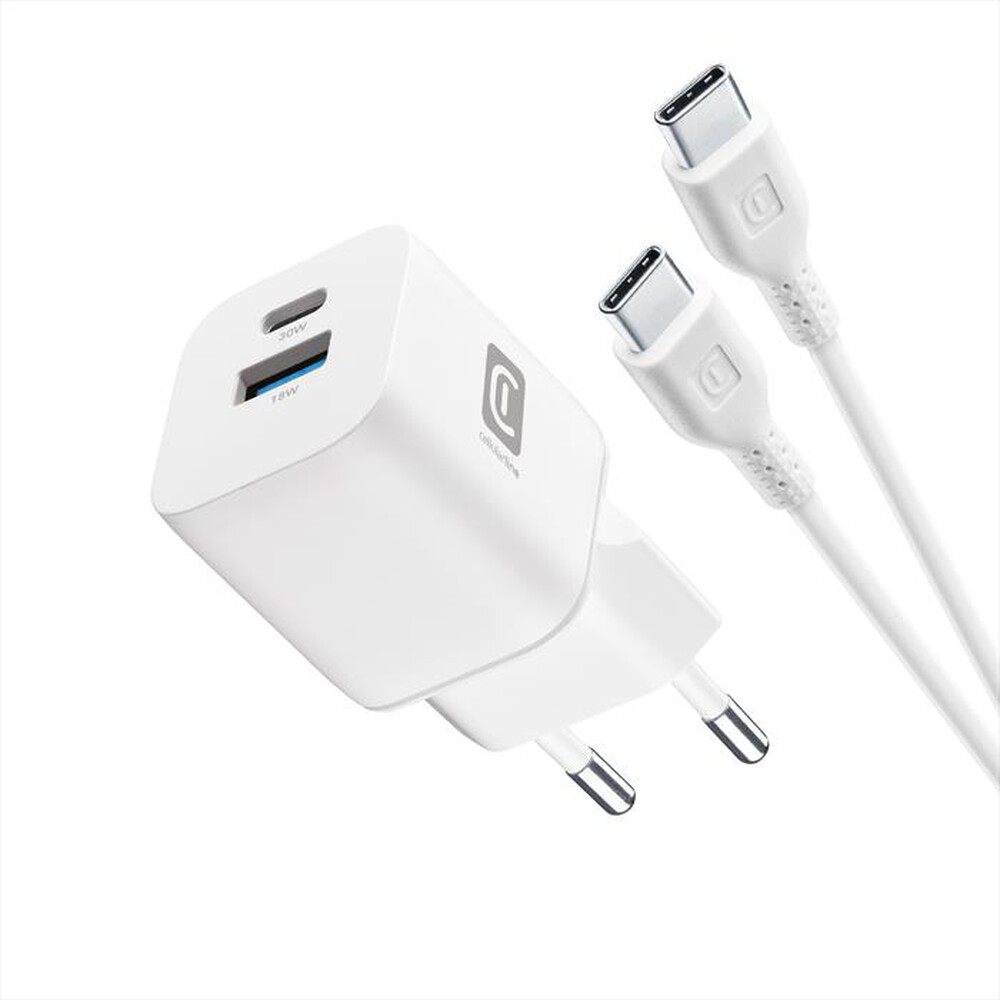 Immagine del prodotto CELLULARLINE - Caricatore GaN 30W Dual USB-A + USB-C-Bianco