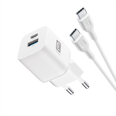 CELLULARLINE - Caricatore GaN 30W Dual USB-A + USB-C-Bianco