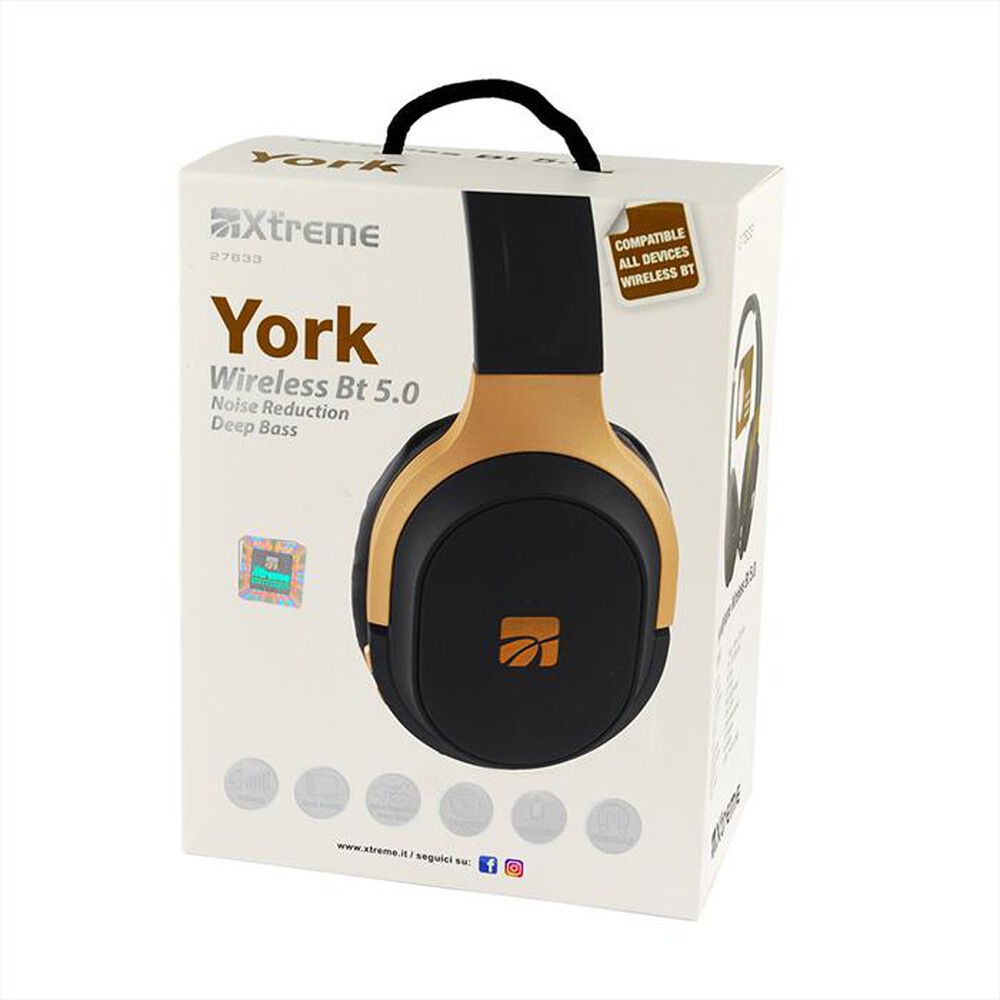"XTREME - HEADPHONE WIRELESS BT 5.0 YORK-NERO"