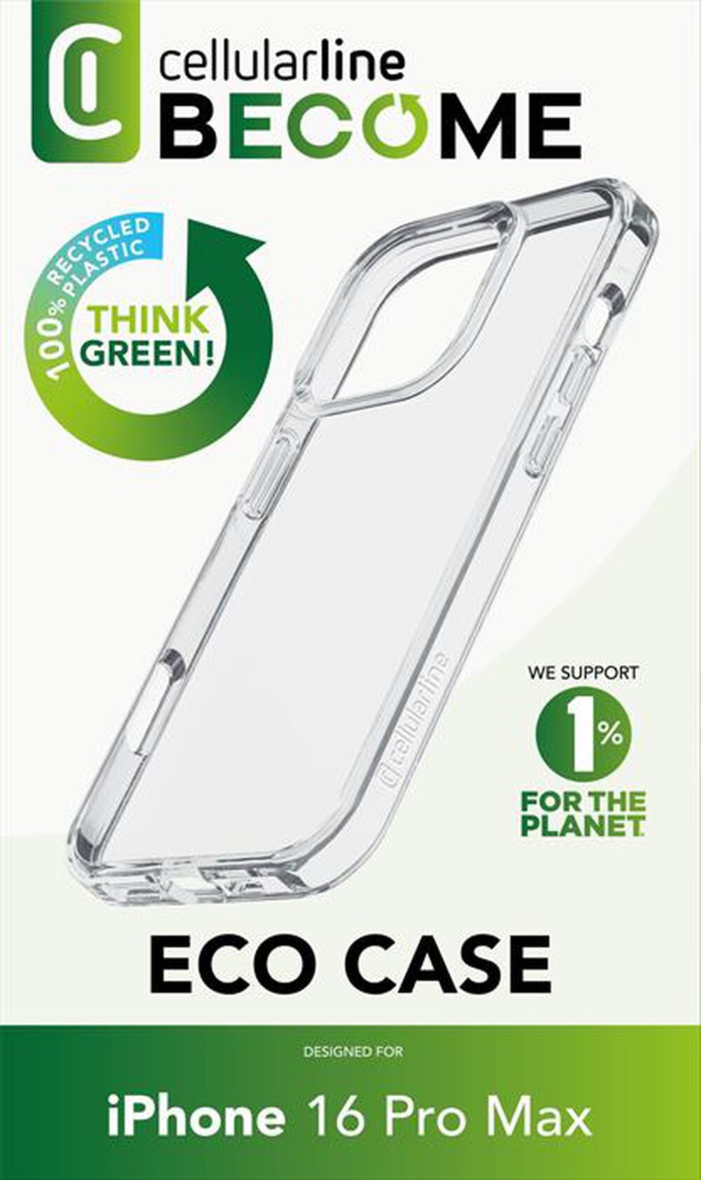 Immagine del prodotto CELLULARLINE - Custodia BECOME CASE per IPHONE 16 PRO MAX-Trasparente