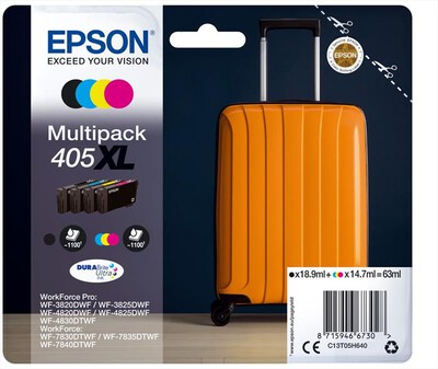 EPSON - EPSON INCHIOSTRO  SERIE VALIGIA 405XL MPK 4 COL-Nero,ciano,magenta,giallo-XL