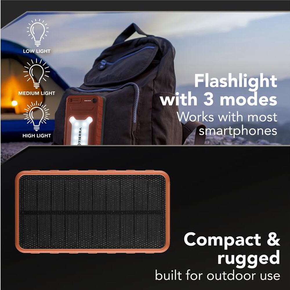 Immagine del prodotto CELLULARLINE - POWER BANK SOLAR PRO 4 PANNELLI SOLARI ETFE 1.5W-Arancione