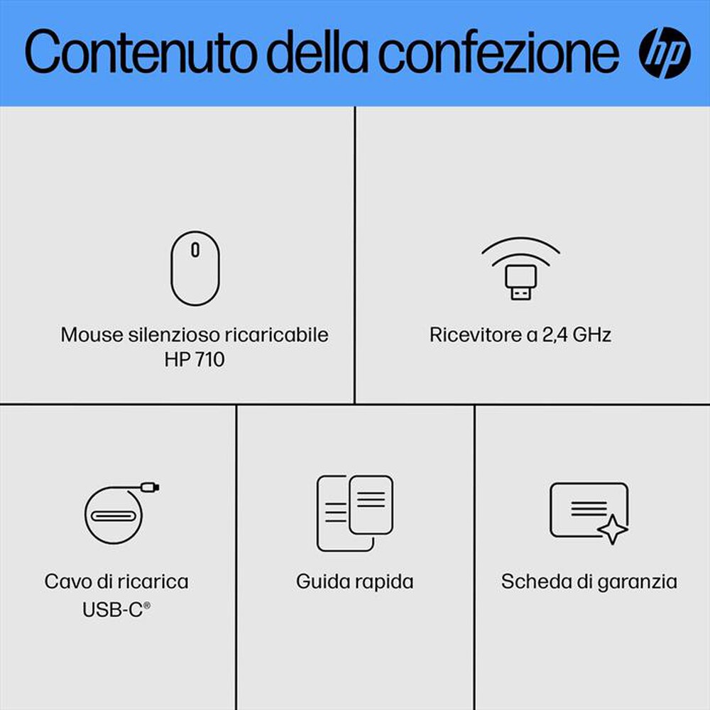 Immagine del prodotto HP - MOUSE RICARICABILE SILENT 710-Nero
