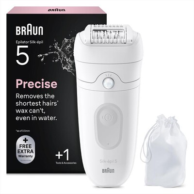 BRAUN - Epilatore SILK-&Eacute;PIL 5 5-011-BIANCO/GRIGIO