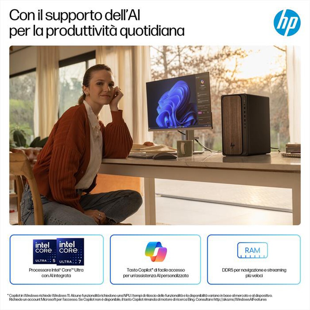 Immagine del prodotto HP - Desktop OMNIDESK AI M03-0014NL-Dark Wood