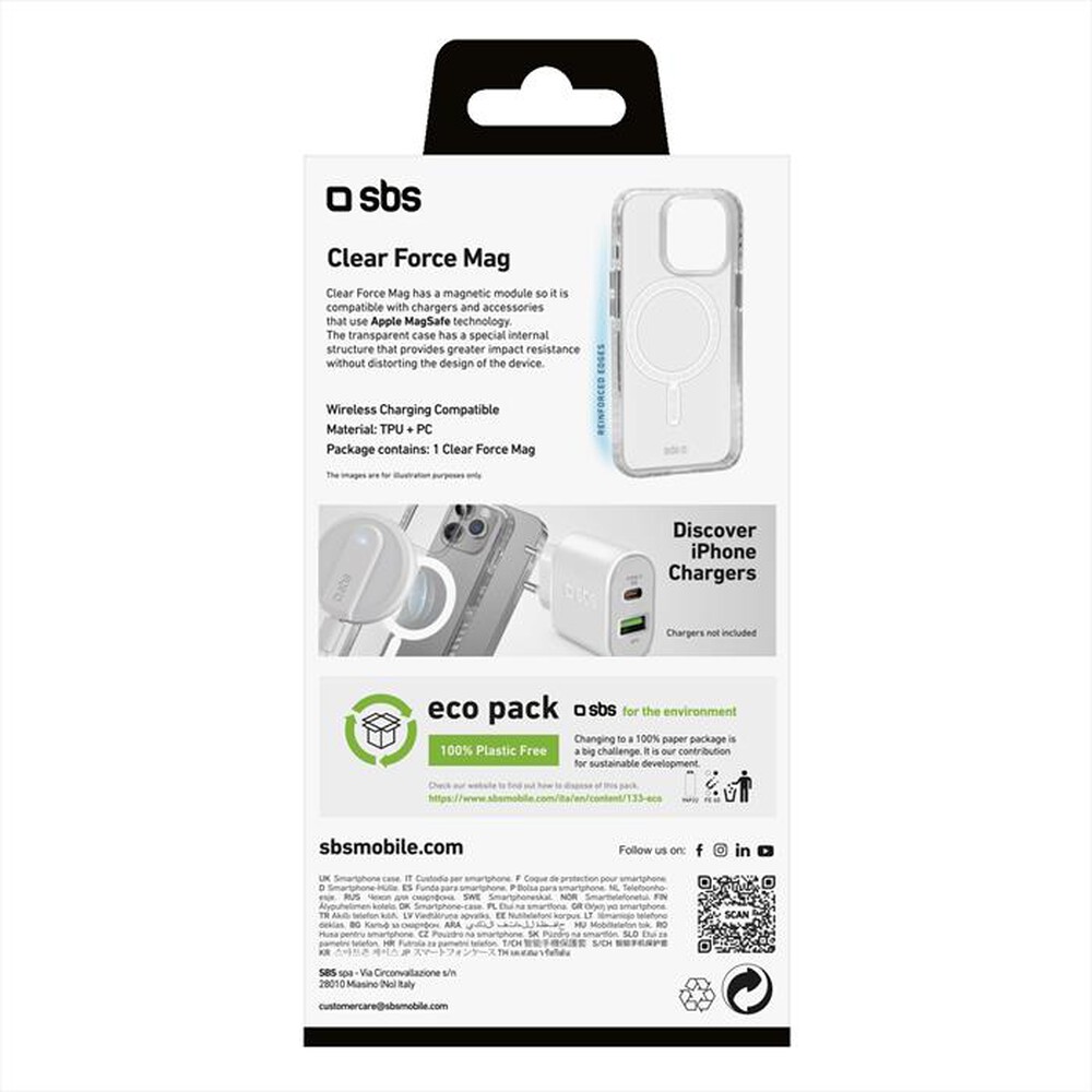 "SBS - Cover TEMAGCOVIP1461PT per iPhone 14 Pro-Trasparente"