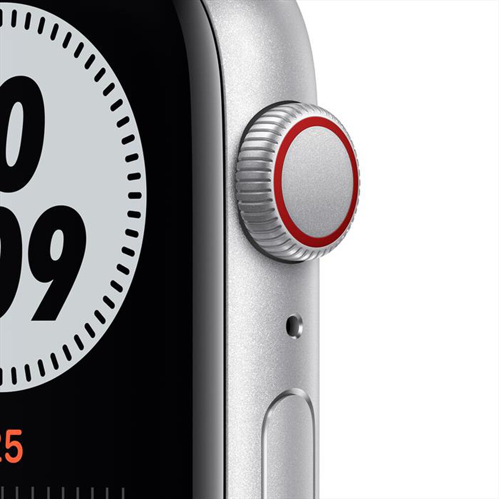 "APPLE - Watch SE Nike GPS 44mm All Silver-Sport Pure Platinum/Black"