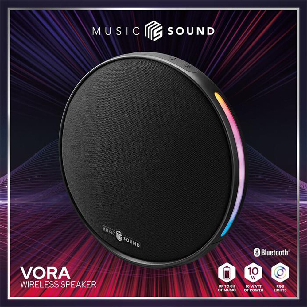 Immagine del prodotto MUSIC SOUND - Speaker Bluetooth portatile VORA-Nero