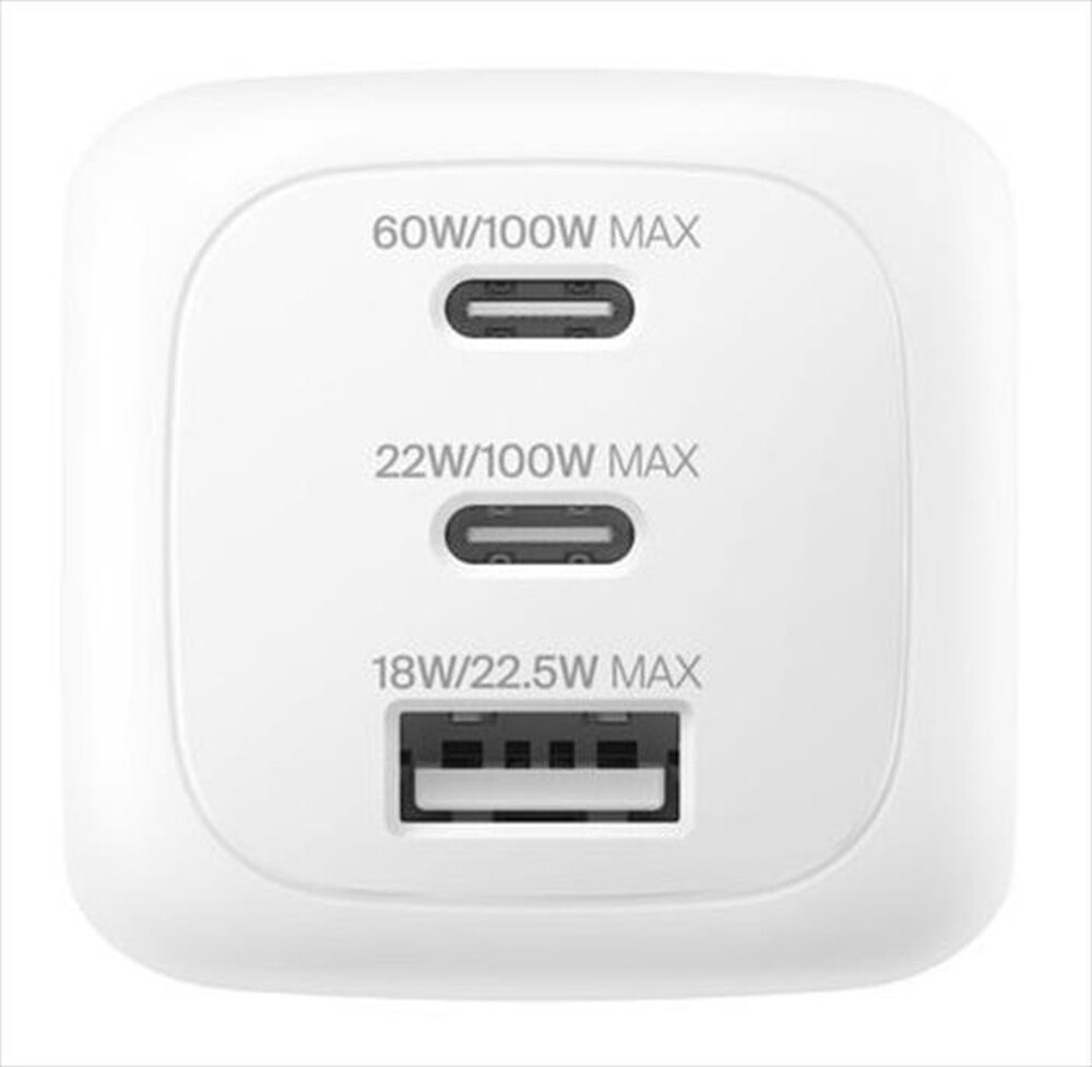 Immagine del prodotto BELKIN - CARICABATTERIA DA PARETE GAN A 3 PORTE DA 100 W-Bianco