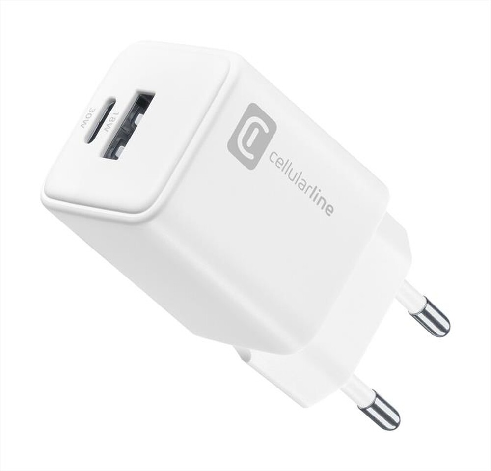 Immagine del prodotto CELLULARLINE - MULTIPOWER DUAL PORT 30W ACHUSB2GAN30WTABW-Bianco