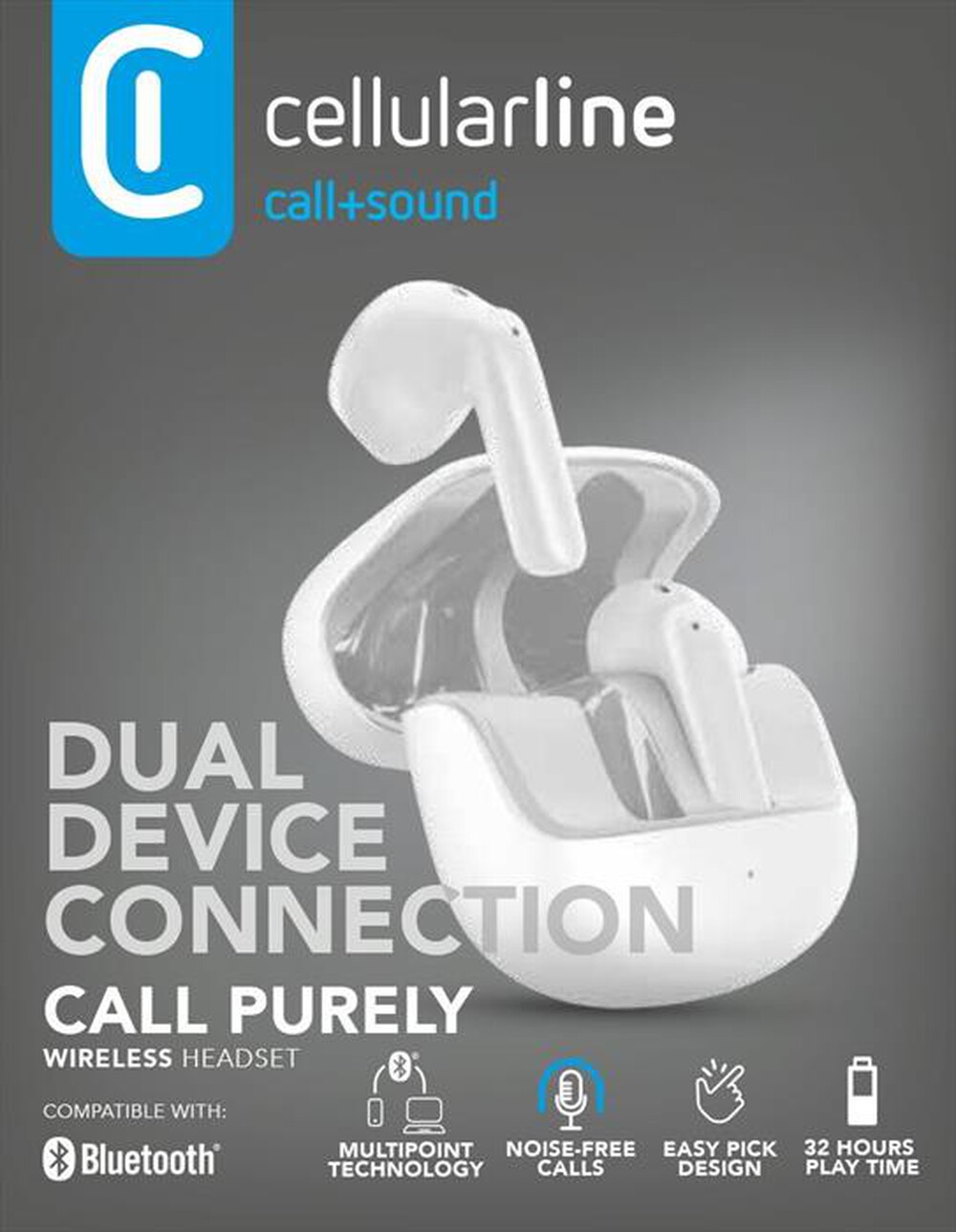 Immagine del prodotto CELLULARLINE - Auricolare bluetooth CALL PURELY-Bianco
