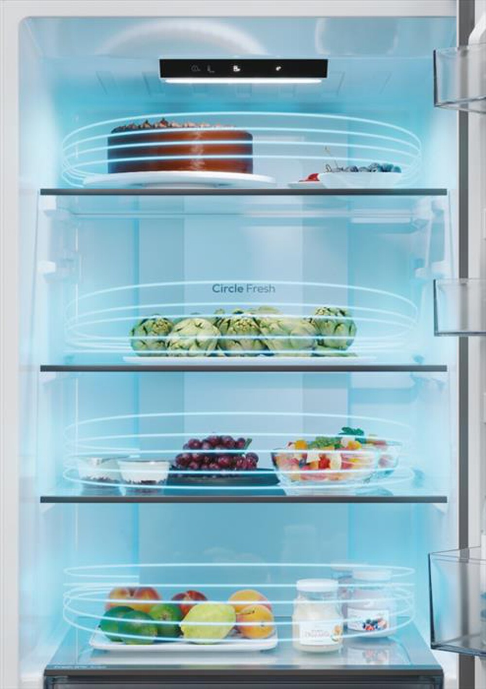"CANDY - Frigorifero combinato CNCQ2T618EX Classe E 355 lt-Stainless steel"