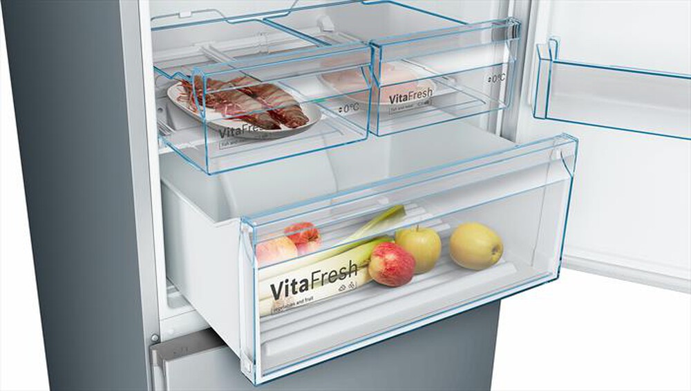 "BOSCH - Frigorifero combinato KGN49XLEA Classe E-Metal look"