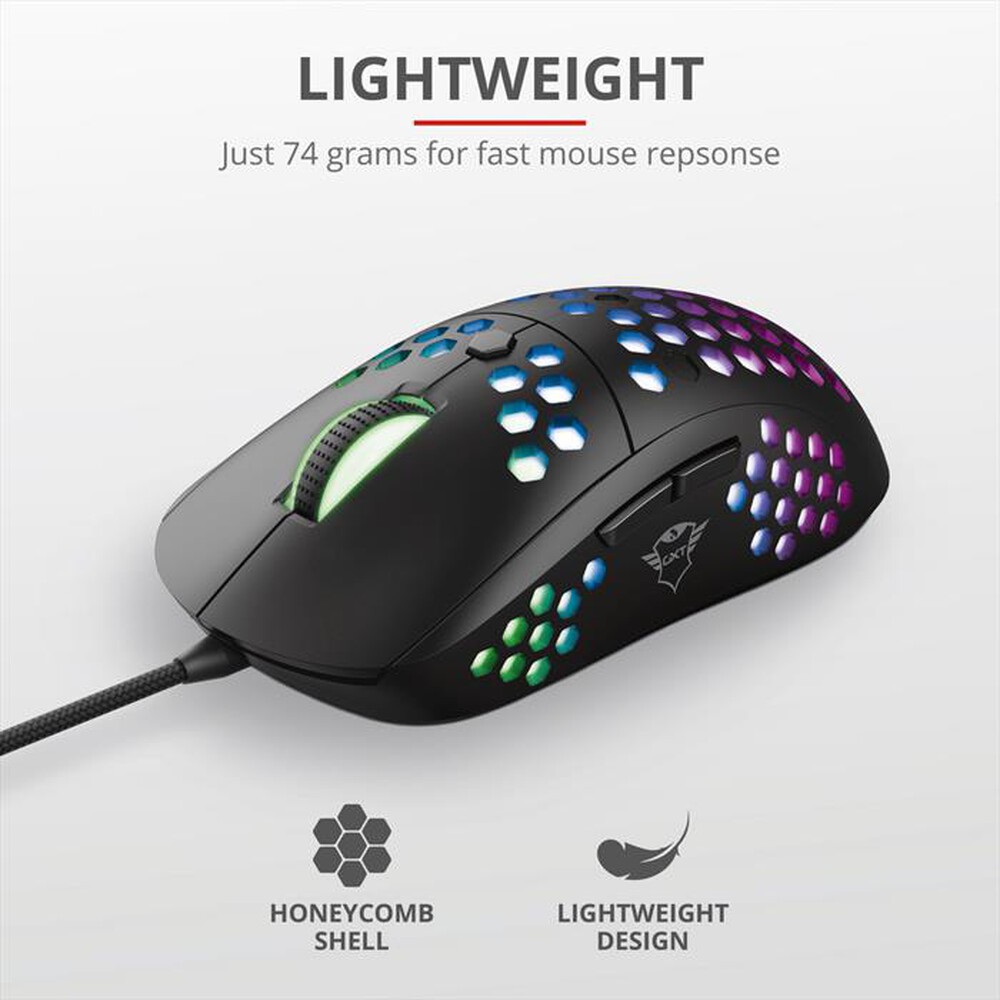 "TRUST - GXT960 GRAPHIN LIGHTWEIGHT MOUSE-Black RGB"