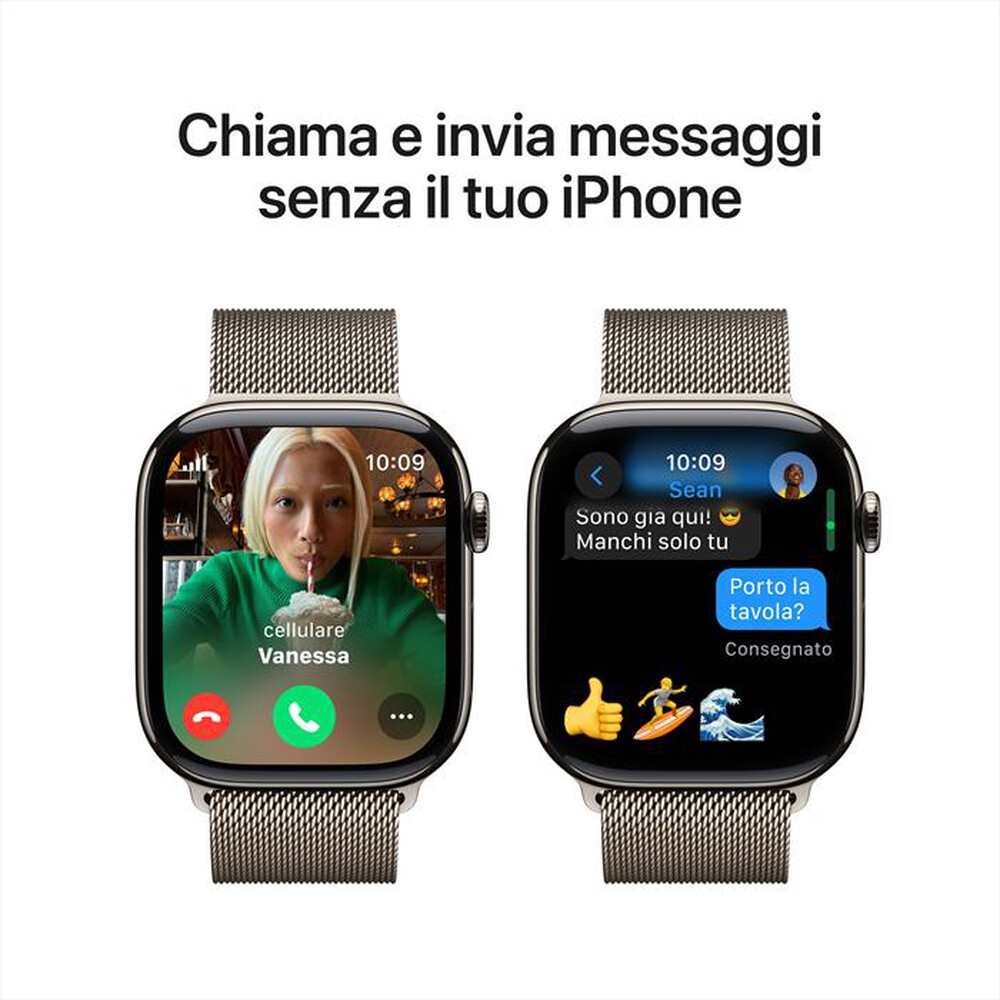 "APPLE - Watch Series 10 GPS + Cellular 46mm Titanio-Naturale - Loop Milanese M/L"