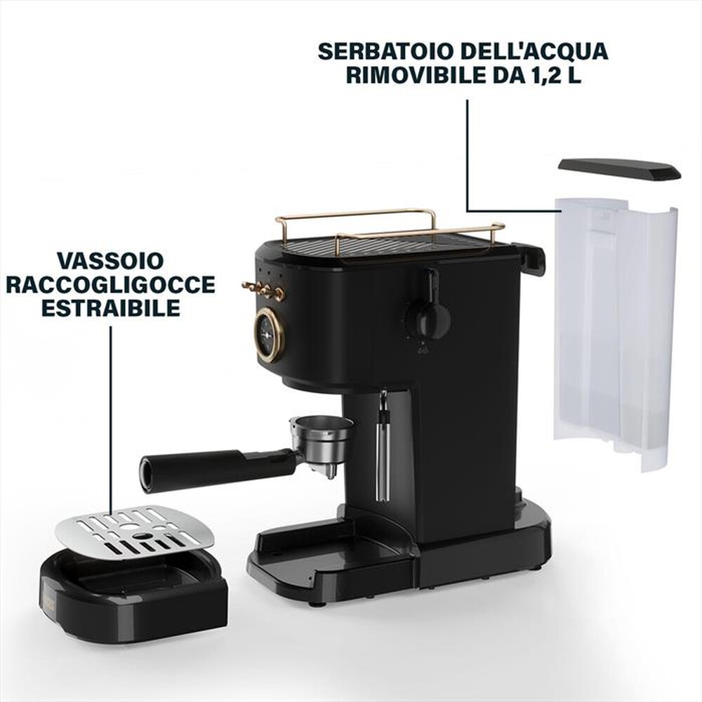 "PRINCESS - MACCHINA CAFFE' ESPRESSO 3 IN 1-Nero / Acciaio-Plastica"