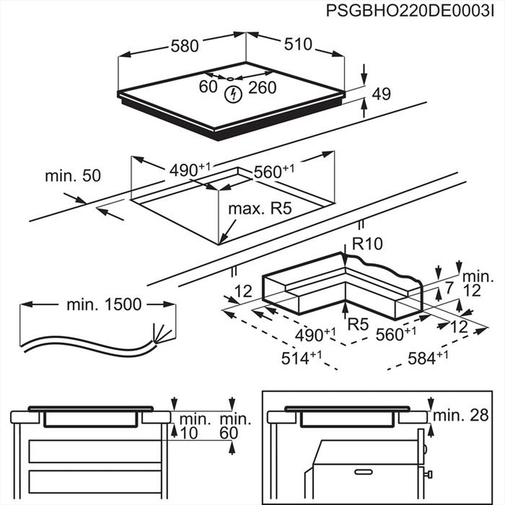 Immagine del prodotto AEG - Piano cottura elettrico TO64IM0BIB 58 cm-Nero