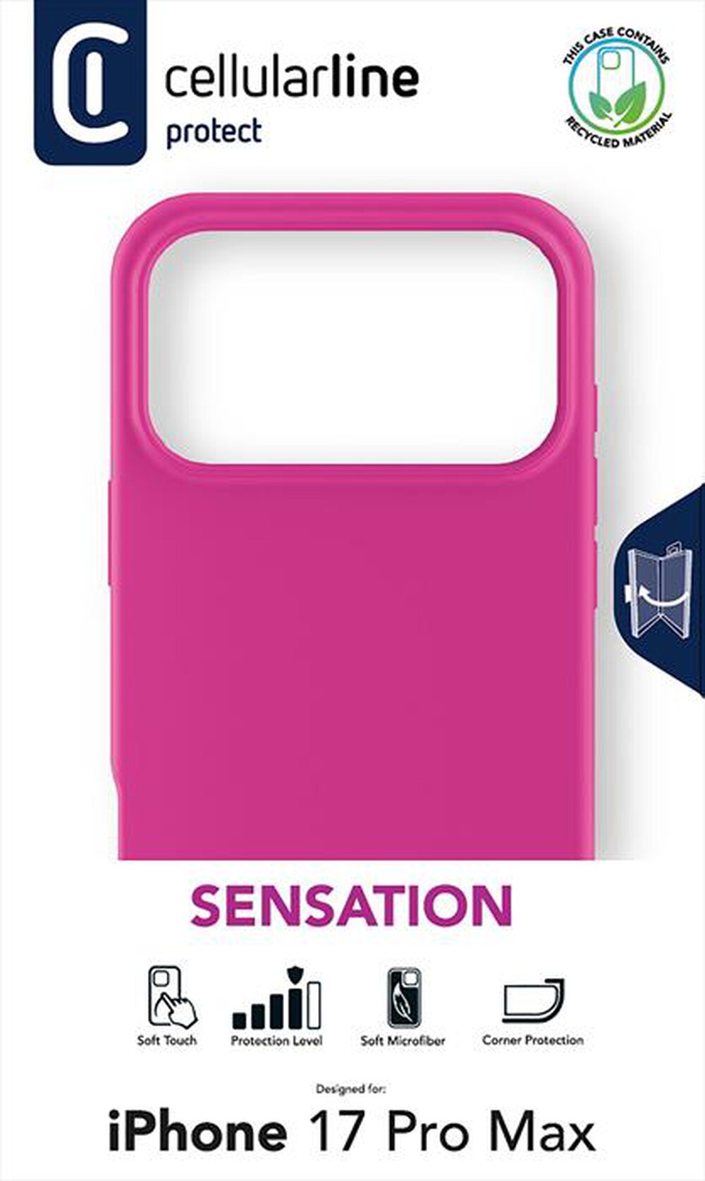 Immagine del prodotto CELLULARLINE - Custodia silicone SENSATION per IPHONE 17 PRO MAX-Rosa