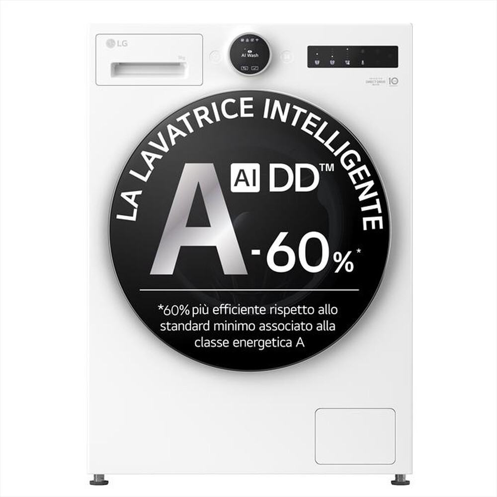 Immagine del prodotto LG - Lavatrice AI DD F4X9009TWCE 9 Kg Classe A-Ivory White