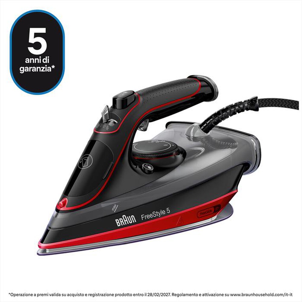 BRAUN - FERRO A VAPORE FREESTYLE 5 SI5057RD-Rosso nero