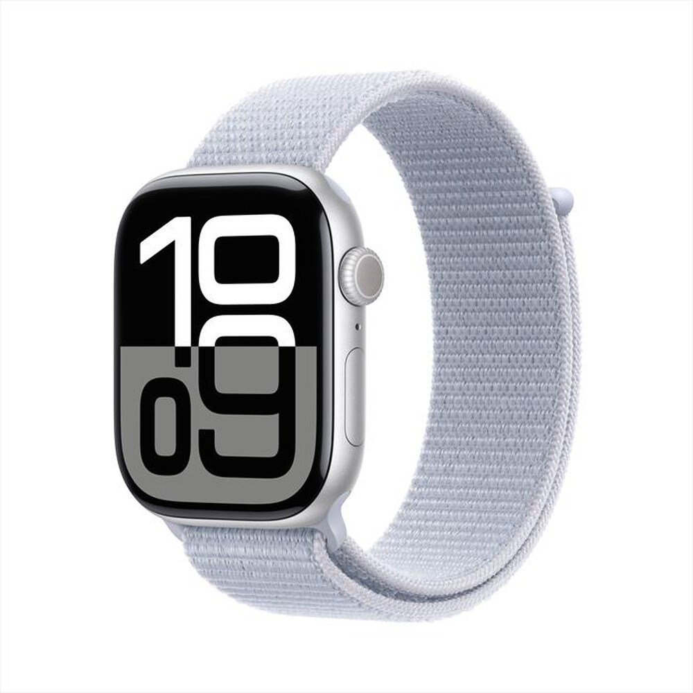"APPLE - Watch Series 10 GPS 46mm Alluminio-Argento - Sport Loop Blu Cloud"