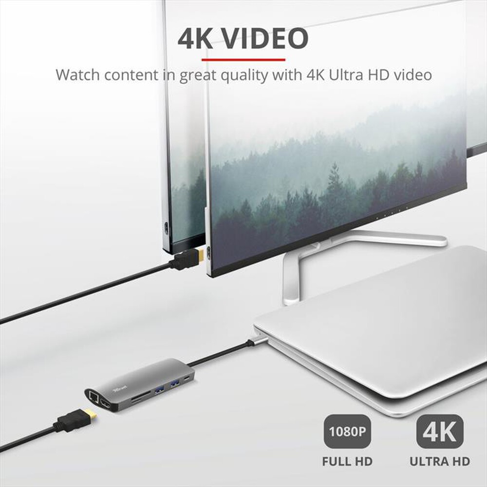 "TRUST - DALYX 7-IN-1 USB-C ADAPTER-Grey/Black"