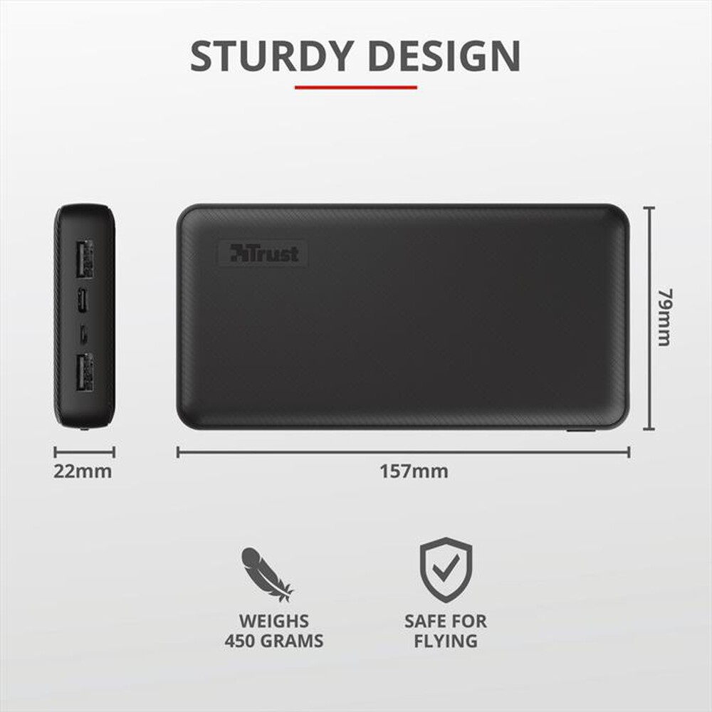 "TRUST - PRIMO POWERBANK 20.000-Black"