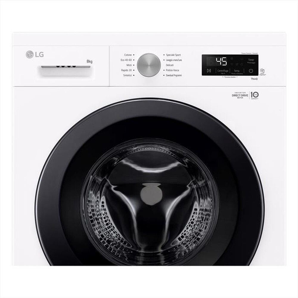 "LG - Lavatrice AI DD F4NX1008NWK SERIE X1 8kg Classe A-Essence White"