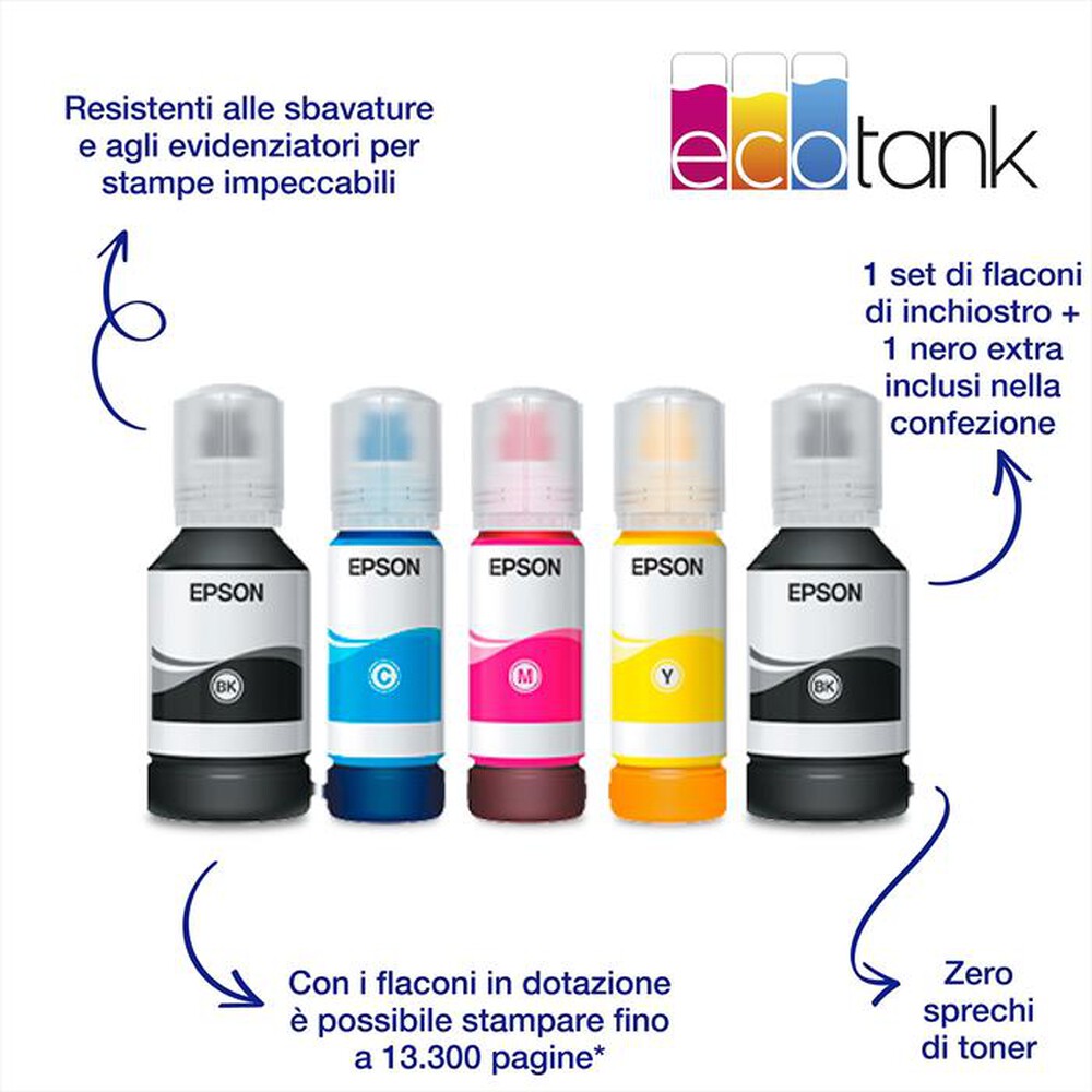 Immagine del prodotto EPSON - Stampante multifunzione A4 WiFi ECOTANK ET-5170-Bianco