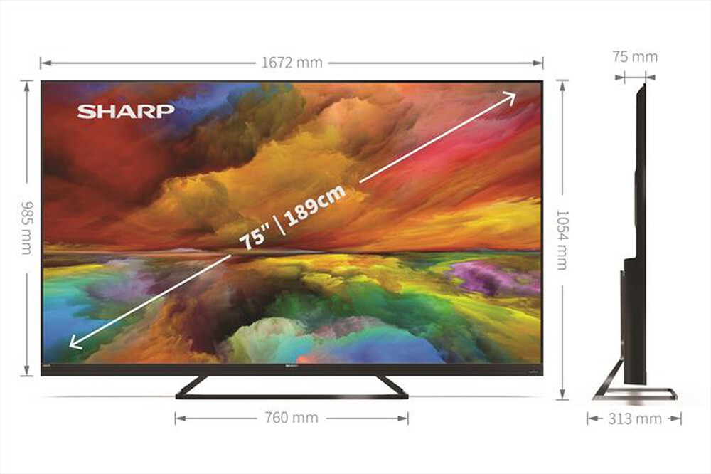 "SHARP - Smart TV Q-LED UHD 4K 65\" 65EQ3EA-Nero"