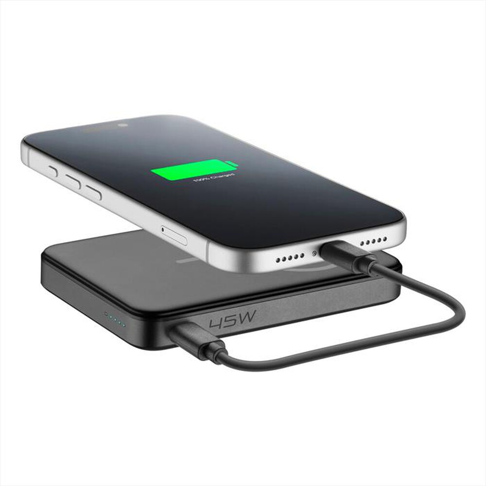 Immagine del prodotto CELLULARLINE - POWER BANK MAG STAND WIRELESS 10000 MAH 45 W PORT-Nero