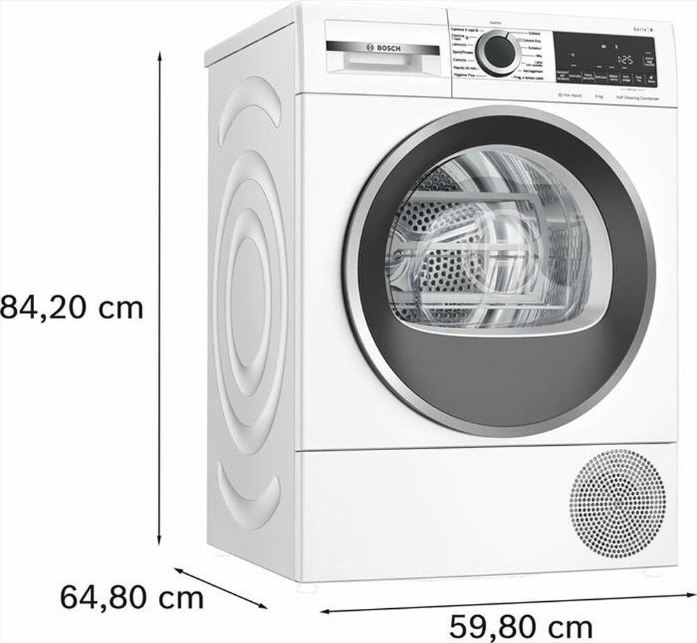 "BOSCH - Asciugatrice WQG245C0IT 9Kg Classe A+++-Bianco"