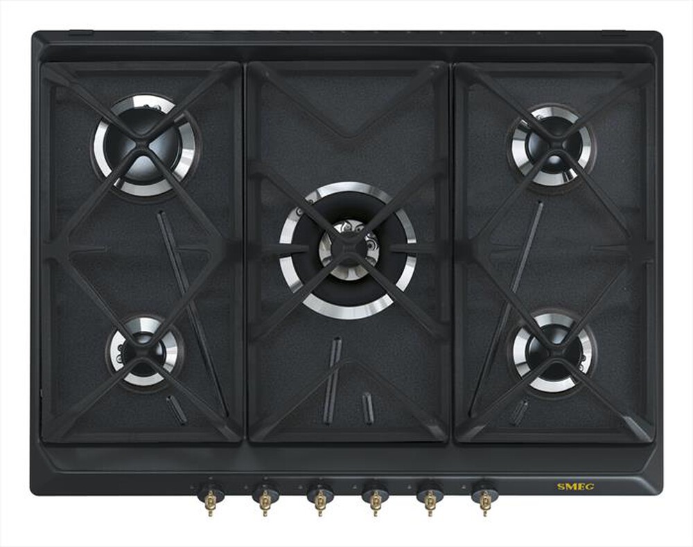 "SMEG - Piano cottura a gas SRV876AOGH 5 fuochi 68,5cm-Antracite"