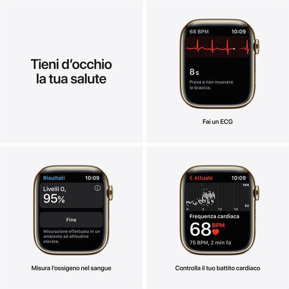 "APPLE - Watch Series 7 GPS+Cellular 45mm Acciaio-Maglia Milanese Oro"