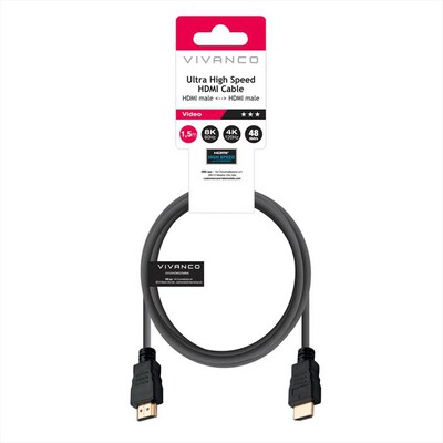 SBS - Ultra HDMI cavo with ethernet,-Nero
