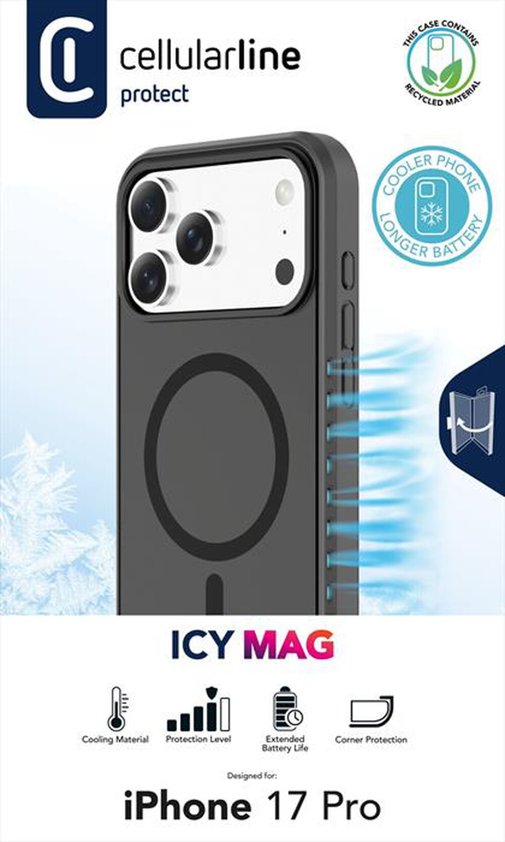 Immagine del prodotto CELLULARLINE - CUSTODIA ICY MAG per IPHONE 17 PRO-Trasparente