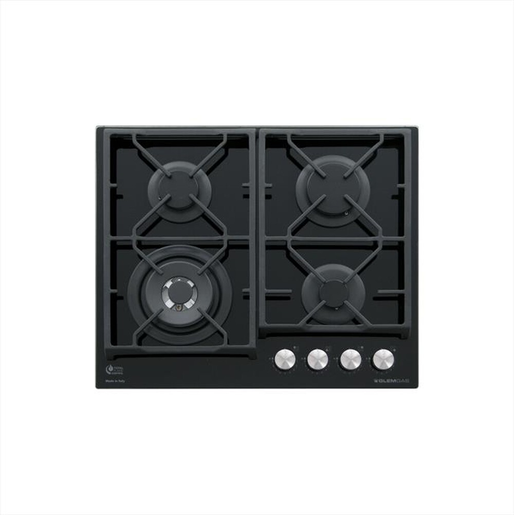 "GLEM GAS - Piano cottura a gas GV64TXBK 4 fuochi 60cm-Nero Lucido"