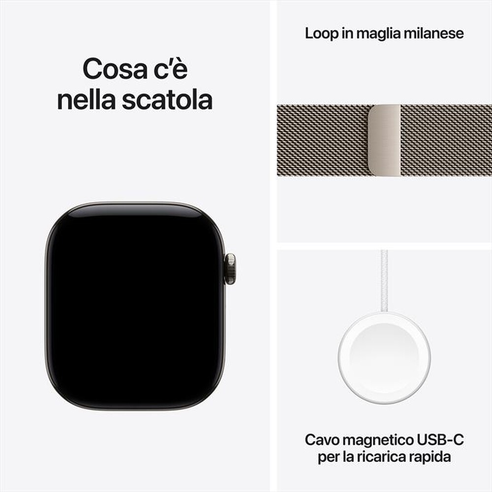 Immagine del prodotto APPLE - Watch Series 12 GPS + Cellular 46mm Titanio-Loop milanese Naturale - S/M