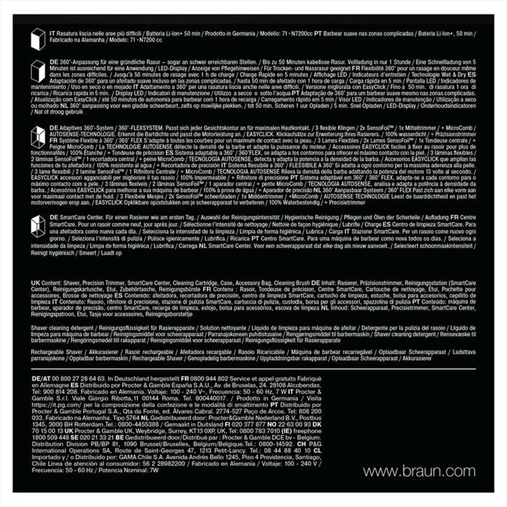 "BRAUN - SERIES 7 71-N7200CC-NERO"