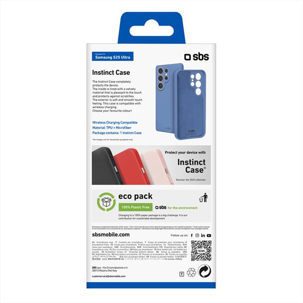 "SBS - Cover Instinct TEINSTSAS25UB per Samsung S25 Ultra-Blu"