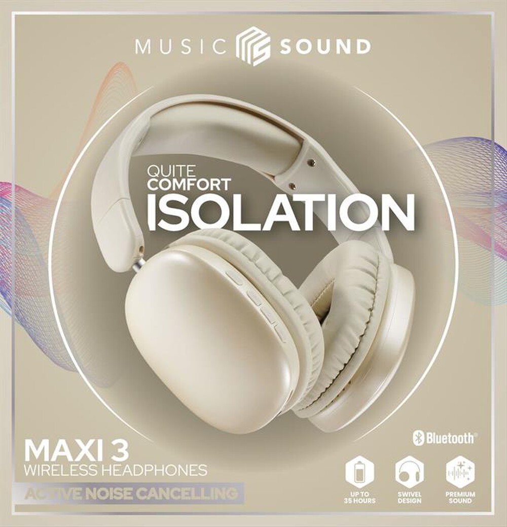 Immagine del prodotto MUSIC SOUND - Cuffie wireless over-ear MAXI3-White