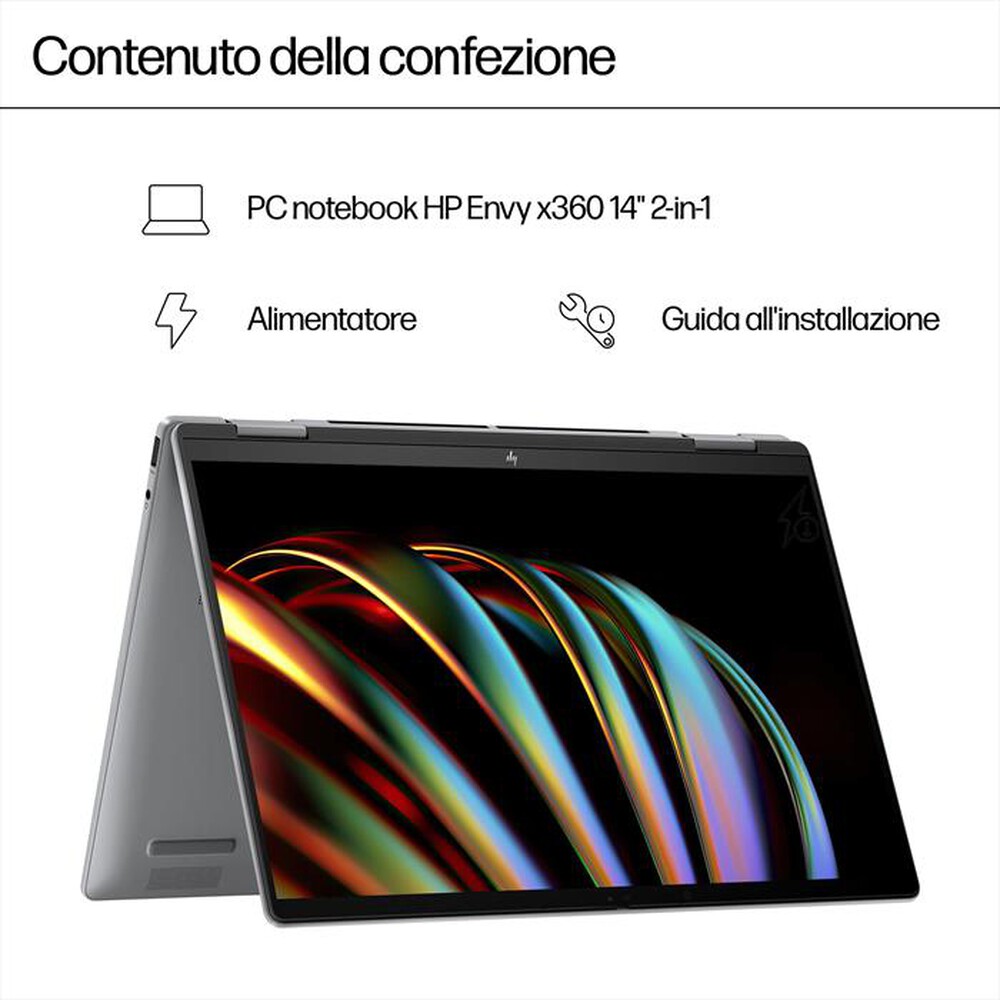 "HP - NOTEBOOK ENVY X360 14\" U7 1TB 2.8K 14-FC0007NL 14\"-Argento"