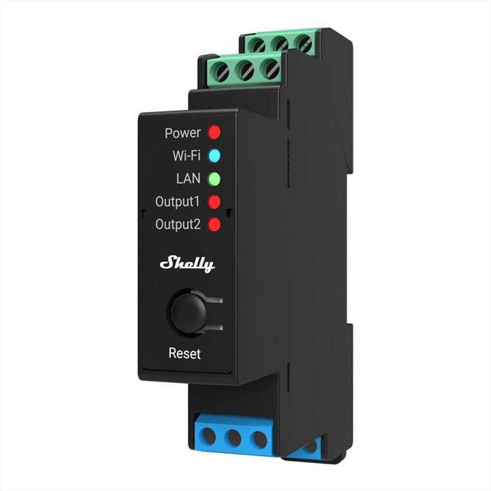 "SHELLY - Interruttore relè PRO 2PM-Black"